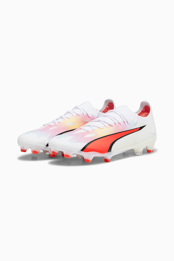 Chaussures de soccer avec crampons ULTRA ULTIMATE FG/AG Femme, PUMA White-PUMA Black-Fire Orchid, extralarge